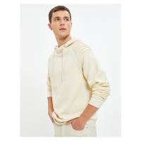 Koton Shawl Collar Basic Sweatshirt Layer Detailed Long Sleeve Raised