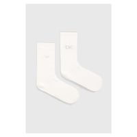 Ponožky Calvin Klein 2-pack dámské, bílá barva, 701228101