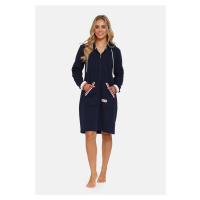 Doctor Nap Woman's Bathrobe SMZ.4508 Navy Blue