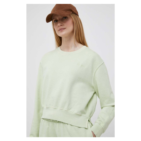 Bavlněná mikina Pepe Jeans ADRIANA dámská, zelená barva, hladká