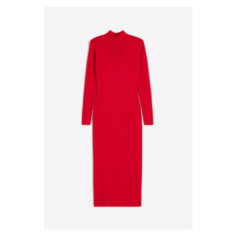 H & M - Šaty bodycon's vysokým límcem - červená H&M