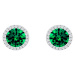 Preciosa Stříbrné náušnice Lynx Emerald 5269 66