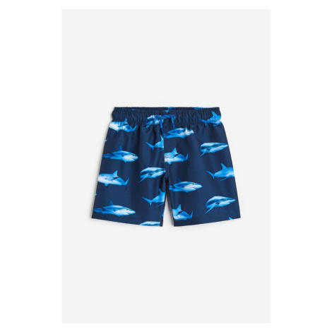 H & M - Vzorované plavecké šortky - modrá H&M