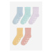 H & M - Protiskluzové ponožky 5 párů - žlutá