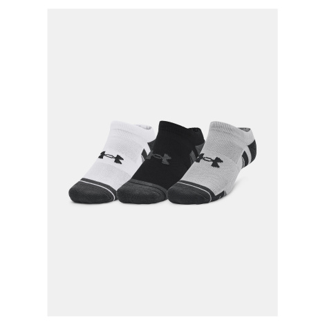 Sada tří párů unisex ponožek v bílé, černé a šedé barvě Under Armour UA Performance Tech 3pk NS