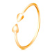 Prsten ve žlutém 14K zlatě - lesklá ramena ukončená malými slzičkami