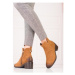 Vinceza Výborné kotníčkové boty dámské hnědé na širokém podpatku ruznobarevne