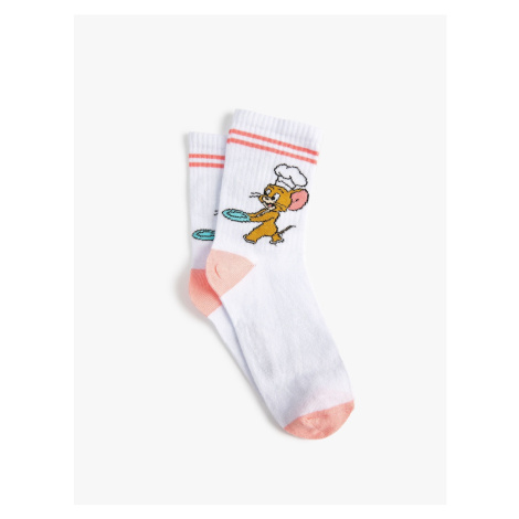 Koton Tom and Jerry Crewneck Socks Licensed Embroidered