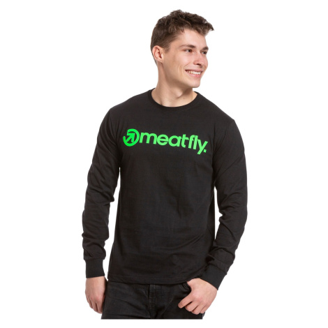 Tričko s dlouhým rukávem Meatfly Troy, zelená Neon/černá