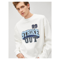 Koton College Oversize Sweatshirt Printed Crewneck Long Sleeved