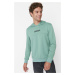 Trendyol Mint Men's Regular/Regular Fit Hoodie. Slogan Printed Cotton Sweatshirt