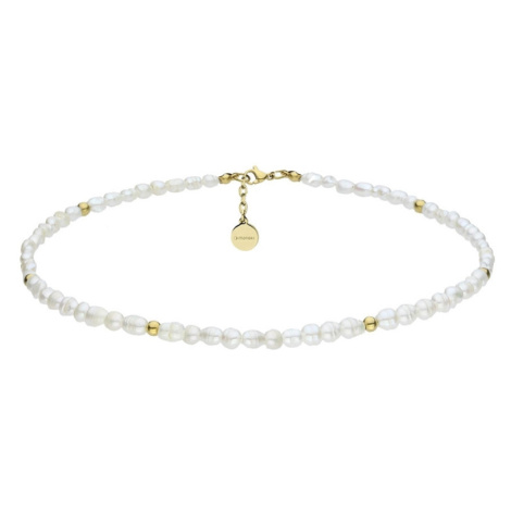 Manoki Perlový choker náhrdelník Zarina Gold - chirurgická ocel, perla WA515G Zlatá 36 cm + 3 cm