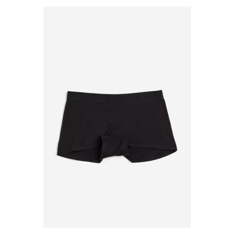 H & M - Bavlněné kalhotky shortie: balení po 3 - černá H&M