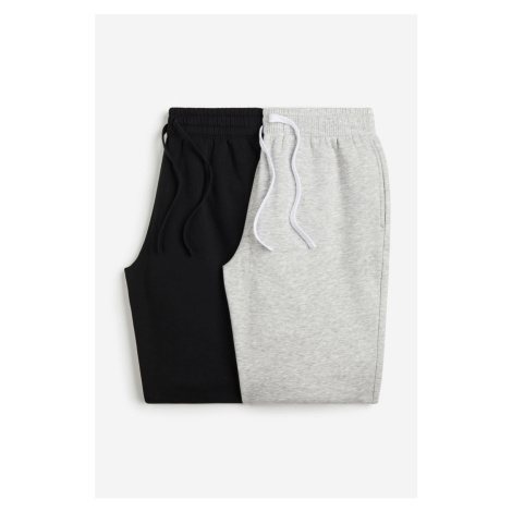 H & M - Teplákové kalhoty Regular Fit: balení po 2 - černá H&M