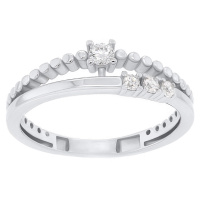 Brilio Silver Něžný stříbrný prsten se zirkony GR045W 50 mm