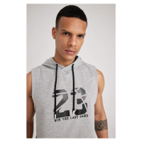 Defacto Fit Standard Fit Number Pattern Hooded Sleeveless Singlet