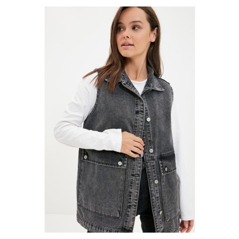 Trendyol Anthracite Shirt Collar Jacket