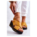 Dámské sandály se suchým zipem žluté Amaze