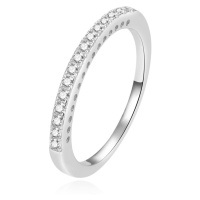 Beneto Jemný stříbrný prsten s čirými zirkony AGG365