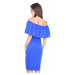 Modré bavlněné šaty Carmen