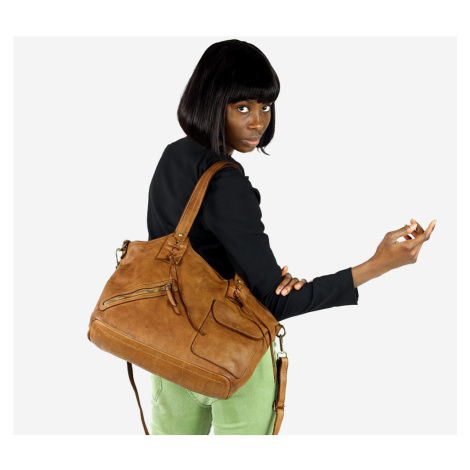 Originální kabelka shopper kožená taška přes rameno boho styl Marco Mazzini handmade
