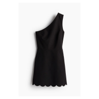 H & M - Šaty's vroubkovaným lemem - černá