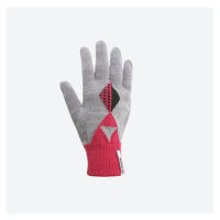 KAMA RB207 Dětské pletené Merino rukavice, růžová + šedá