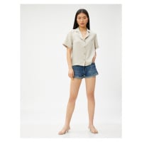 Koton Short Sleeve Buttoned Shirt Jacket Collar