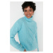Trendyol Blue Turtleneck Knitwear Sweater