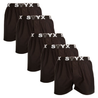 5PACK pánské trenky Styx sportovní guma černé (5B960)