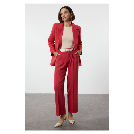 Trendyol Red Limited Edition Straight Pleated Trousers