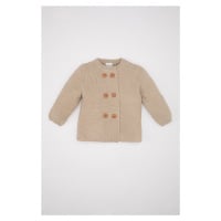 DEFACTO Baby Girl Buttoned Basic Plain Long Sleeve Knitted Cardigan