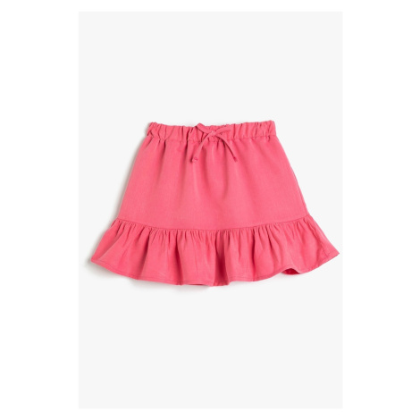 Koton Frilled Elastic Waist Modal Fabric Girls' Mini Skirt