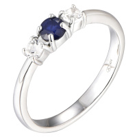 Brilio Silver Blýštivý stříbrný prsten se safírem Precious Stone SR09003B