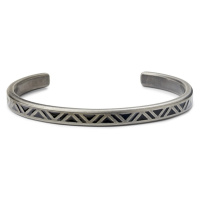 Rebel&Rose Pevný otevřený náramek z oceli Bangle Vintage Black Triangle RR-MB006-Scm - L