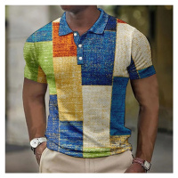 Barevné pánské tričko polo košile patchwork