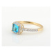 Zlatý prsten s topazem a diamanty L'amour Diamonds CR41561BTY + dárek zdarma