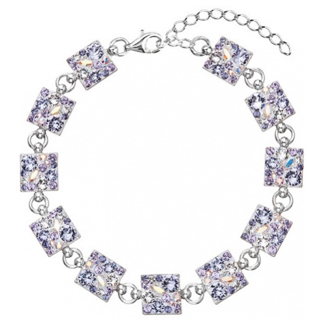 Stříbrný náramek se Swarovski krystaly fialový 33047.3 violet