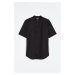 H & M - Bavlněná košile Muscle Fit - černá