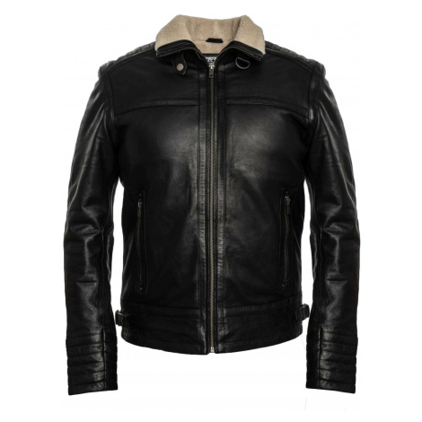 MAX Pánská kožená bunda 25201 černá