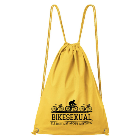 DOBRÝ TRIKO Bavlněný batoh s potiskem Bikesexual Barva: Žlutá