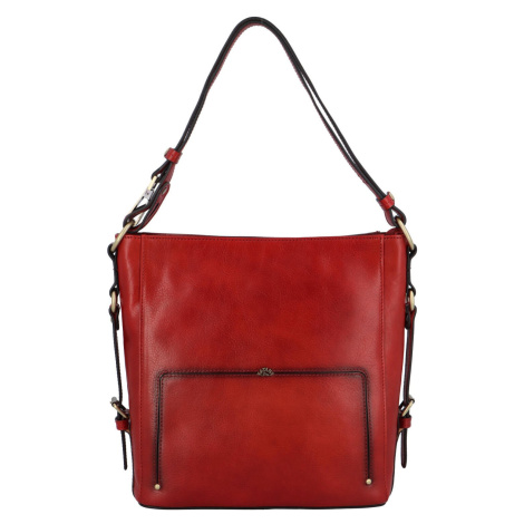 Praktická dámská luxusní kožená taška Viviane, červená Katana