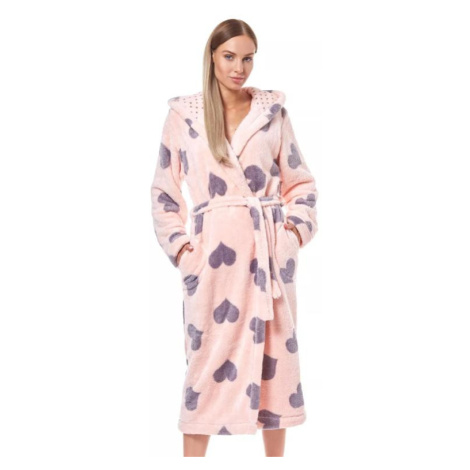 Dámský župan Kola long apricot LandL | růžová světlá L&L Collection