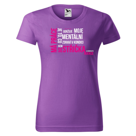 DOBRÝ TRIKO Vtipné dámské tričko s potiskem SESTŘIČKA Barva: Fialová