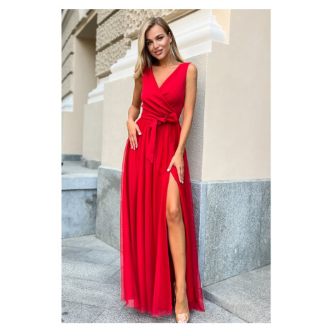 Červené dlouhé šaty Camille BICOTONE