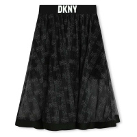 Dětská sukně Dkny černá barva, midi, áčková