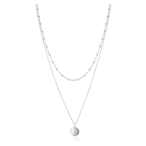 Beneto Stylový dvojitý stříbrný náhrdelník AGS1518/55
