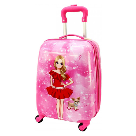 Rogal Růžový dětský cestovní kufr "Dolly" - M (35l)