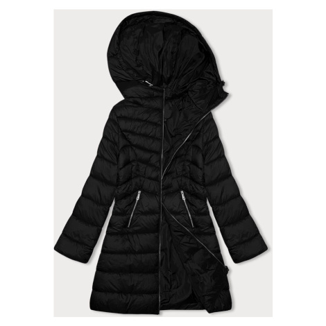 Černá prošívaná dámská bunda s kapucí J Style (11Z8083) J.STYLE