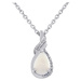 Silvego Stříbrný náhrdelník Derica s pravým bílým opálem a čirým topazem OPM8761NOPW